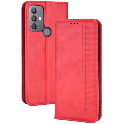 Bofink Vintage TCL 30 SE / TCL 30E / TCL 306 / TCL 305 / Sharp Aquos V6 / Sharp Aquos V6 Plus nahkakotelo - Punainen Bofink Vintage TCL 30 SE / TCL 30E / TCL 306 / TCL 305 / Sharp Aquos V6 / Sharp Aquos V6 Plus nahkakotelo - Punainen