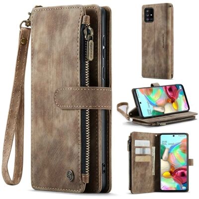 CaseMe vetoketjullinen lompakko-puhelinkotelo Samsung Galaxy A71 - Ruskea CaseMe vetoketjullinen lompakko-puhelinkotelo Samsung Galaxy A71 - Ruskea
