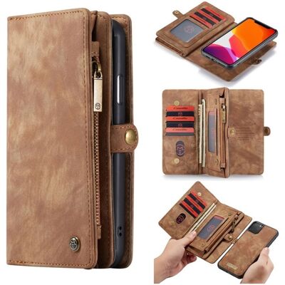 Apple CaseMe iPhone 11 Pro Zipper Wallet kotelot - Ruskea Apple CaseMe iPhone 11 Pro Zipper Wallet kotelot - Ruskea