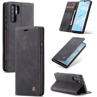 CASEME Huawei P30 Pro retro nahkainen suojakotelo - Musta CASEME Huawei P30 Pro retro nahkainen suojakotelo - Musta