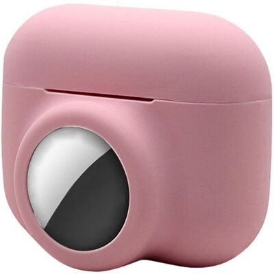 Apple 2-in-1 AirPods Pro / AirTags silikonikotelo - Pinkki Apple 2-in-1 AirPods Pro / AirTags silikonikotelo - Pinkki