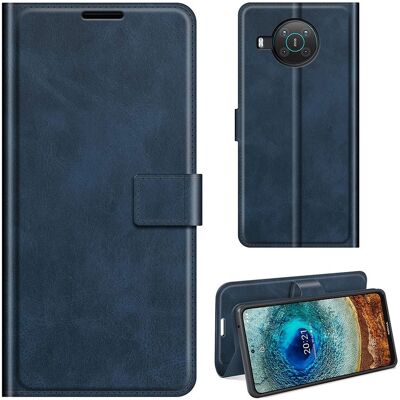 X10 / Nokia X20 nahkainen lompakokkotelo - Sininen X10 / Nokia X20 nahkainen lompakokkotelo - Sininen