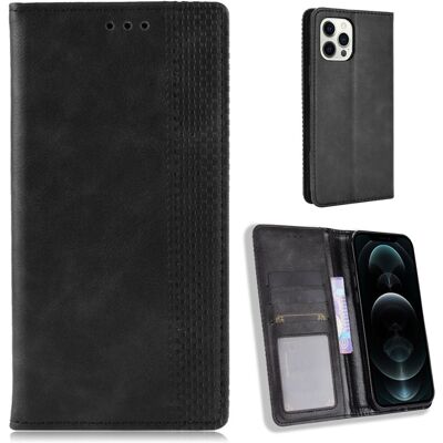 Apple Bofink Vintage iPhone 13 Pro Max Nahkakotelo - Musta Apple Bofink Vintage iPhone 13 Pro Max Nahkakotelo - Musta