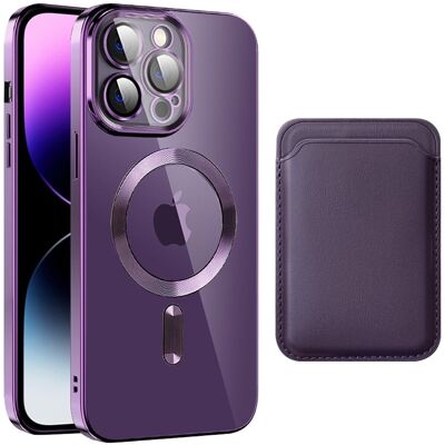 Apple MagSafe-yhteensopiva iPhone 14 Pro Max -suojus ja korttipussi - Violetti Apple MagSafe-yhteensopiva iPhone 14 Pro Max -suojus ja korttipussi - Violetti