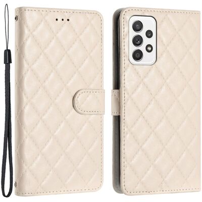 Toimiva rombinen lompakkokotelo Samsung Galaxy A53 5G - Cream Toimiva rombinen lompakkokotelo Samsung Galaxy A53 5G - Cream