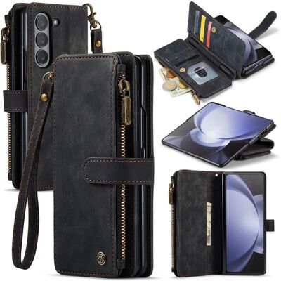 CaseMe vetoketjullinen lompakko-puhelinkotelo Samsung Galaxy Z Fold5 - Musta CaseMe vetoketjullinen lompakko-puhelinkotelo Samsung Galaxy Z Fold5 - Musta