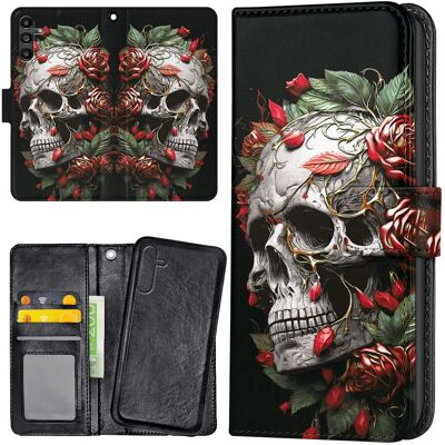 Samsung Galaxy A17 5G - Lompakkokotelo/Kuoret Skull Roses Samsung Galaxy A17 5G - Lompakkokotelo/Kuoret Skull Roses