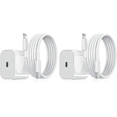 Apple 2-Pack - Laturi & Kaapeli - Nopea 20W USB-C Valkoinen Apple 2-Pack - Laturi & Kaapeli - Nopea 20W USB-C Valkoinen