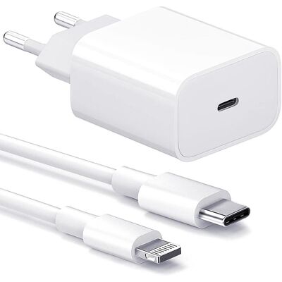 Apple - 20W USB-C Fast Charger - Valkoinen - Laturi Apple - 20W USB-C Fast Charger - Valkoinen - Laturi