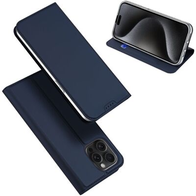 Apple iPhone 15 Pro Flip Case Skin Pro korttilokerolla - Sininen Apple iPhone 15 Pro Flip Case Skin Pro korttilokerolla - Sininen