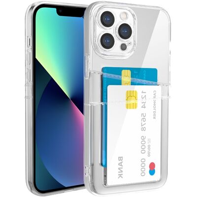 Apple iPhone 14 Plus - Läpinäkyvä asia Double Card Slot + karkaistu suojalasi Apple iPhone 14 Plus - Läpinäkyvä asia Double Card Slot + karkaistu suojalasi