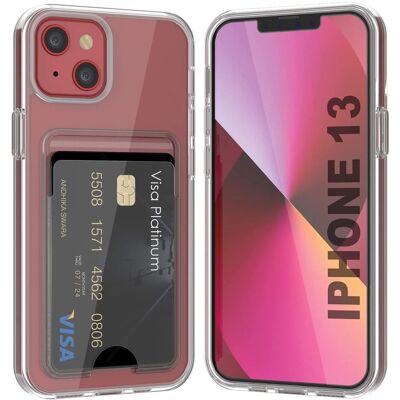 Rvelon iPhone 13 Läpinäkyvä suojakuori korttikotelolla Rvelon iPhone 13 Läpinäkyvä suojakuori korttikotelolla