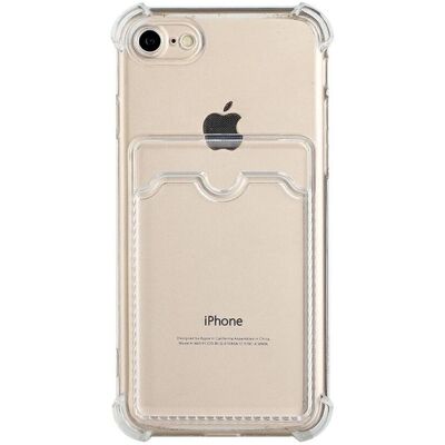 GSP iskunkestävä suojakotelo iPhone 7/8/SE korttipidikkeellä - Läpinäkyvä GSP iskunkestävä suojakotelo iPhone 7/8/SE korttipidikkeellä - Läpinäkyvä