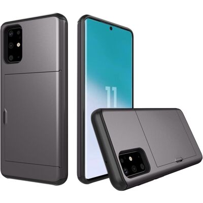 Korttipaikka PC + TPU hybridi puhelin tapauksessa Samsung Galaxy S20 4G/S20 5G - Harmaa Korttipaikka PC + TPU hybridi puhelin tapauksessa Samsung Galaxy S20 4G/S20 5G - Harmaa