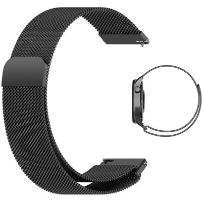 22mm Universal ruostumattomasta teräksestä valmistettu kellonhihna - Musta 22mm Universal ruostumattomasta teräksestä valmistettu kellonhihna - Musta