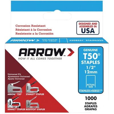 Arrow T50 ruostumattomasta teräksestä valmistetut niitit Arrow T50 ruostumattomasta teräksestä valmistetut niitit