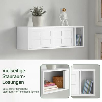 Seinänaulakko - Seinäkaappi liukuovilla - Lokero/hylly - Moderni tyyli - Itsekoottava - 75×23×20 cm - Valkoinen Seinänaulakko - Seinäkaappi liukuovilla - Lokero/hylly - Moderni tyyli - Itsekoottava - 75×23×20 cm - Valkoinen