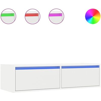 vidaXL TV-kaappi LED-valoilla valkoinen 100X35,5x25 cm vidaXL TV-kaappi LED-valoilla valkoinen 100X35,5x25 cm