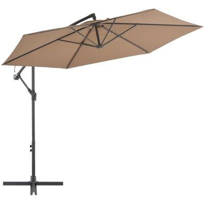 vidaXL Ripustettava sateenvarjo alumiinipylväällä 300 cm Taupe - Parasol vidaXL Ripustettava sateenvarjo alumiinipylväällä 300 cm Taupe - Parasol