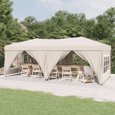 vidaXL Kokoa jaa juhlateltta sivuseinillä - 3x6 m - Kermainen - Ulkoilmatapahtuma-suoja vidaXL Kokoa jaa juhlateltta sivuseinillä - 3x6 m - Kermainen - Ulkoilmatapahtuma-suoja