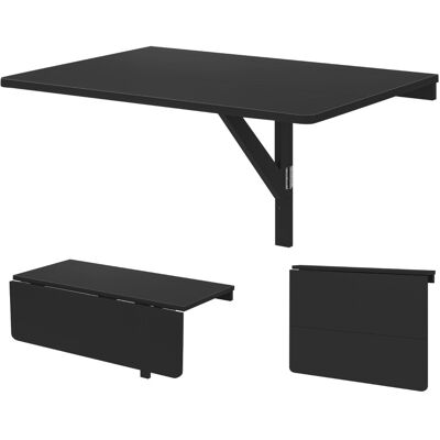 Seinään taitettava pöytä Tilaa säästävä keittiöpöytä kokoontaitettava seinäpöytä 80 x 60 cm musta Seinään taitettava pöytä Tilaa säästävä keittiöpöytä kokoontaitettava seinäpöytä 80 x 60 cm musta