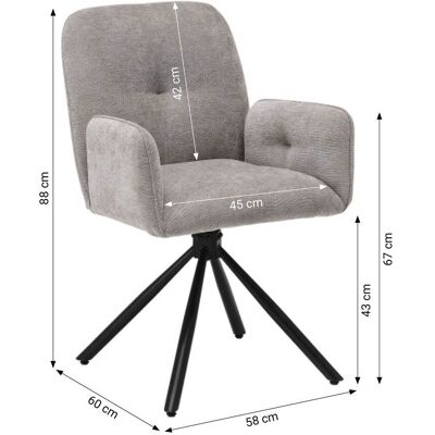Verhoiltu tuoli, Home, 56x86,5x62 cm, harmaa Verhoiltu tuoli, Home, 56x86,5x62 cm, harmaa