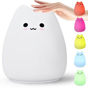 Yleinen lasten yönvalo RGB Kissa Kosketa Silikoni Yleinen lasten yönvalo RGB Kissa Kosketa Silikoni