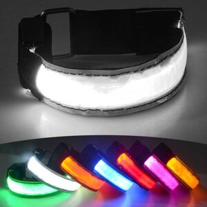 Ladattava Reflex - LED Ranneke / Heijastava nauha, joka Valaisee - Vit Ladattava Reflex - LED Ranneke / Heijastava nauha, joka Valaisee - Vit