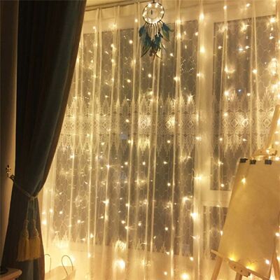 Merkki 3x3m Lämmin Valkoinen LED-verho - Tyylikäs ja Helppokäyttöinen Merkki 3x3m Lämmin Valkoinen LED-verho - Tyylikäs ja Helppokäyttöinen