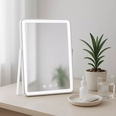 Caistor Meikkipeili LED-valolla, Lasi/Metalli, Valkoinen, 25x30 cm Caistor Meikkipeili LED-valolla, Lasi/Metalli, Valkoinen, 25x30 cm