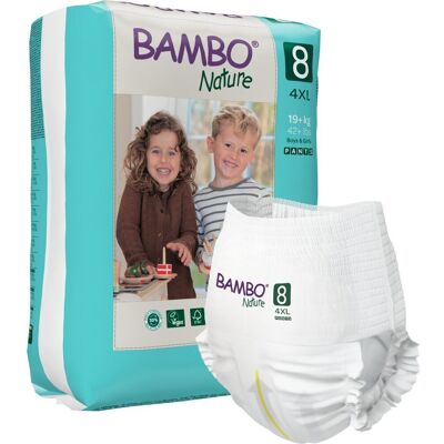 Bambo Nature Vauvanvaippa, housuvaippa, ympäristömerkitty, Pants, 8, 19+ kg - (5 pakkausta x 16 kpl) Bambo Nature Vauvanvaippa, housuvaippa, ympäristömerkitty, Pants, 8, 19+ kg - (5 pakkausta x 16 kpl)
