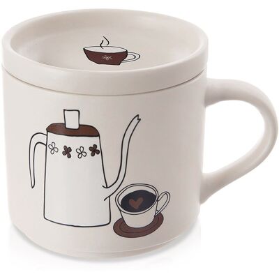 Porcelaaninen kannellinen muki 420 ml Porcelaaninen kannellinen muki 420 ml