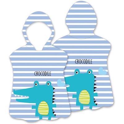 Hood Cape Kylpypyyhe Kylpytakki Poncho, 60x60cm - Stripe / Crocodile Hood Cape Kylpypyyhe Kylpytakki Poncho, 60x60cm - Stripe / Crocodile