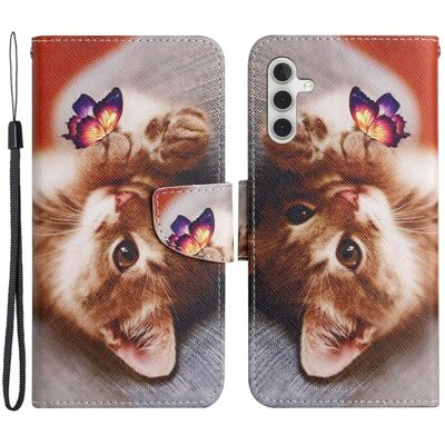 Wonderland Samsung Galaxy A05s flip kuoret - Perhonen / Kissa Wonderland Samsung Galaxy A05s flip kuoret - Perhonen / Kissa