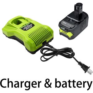 Ryobi One+-kompatibel, Batteri & Oplader, 18V 6Ah Li-Ion, gul, 1x batteri 1x oplader, P108 P104 P107 RB18L50 RB18L20 Ryobi One+-kompatibel, Batteri & Oplader, 18V 6Ah Li-Ion, gul, 1x batteri 1x oplader, P108 P104 P107 RB18L50 RB18L20