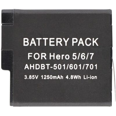 Akku GoPro Hero 7 6 5 3,85 V 1250 mAh AHDBT-501 601 701 vaihtoparistolle Akku GoPro Hero 7 6 5 3,85 V 1250 mAh AHDBT-501 601 701 vaihtoparistolle