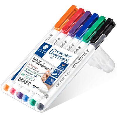 Staedtler Whiteboardmarker Lumocolor rund 1.0 mm med 6 stk. ass. farver Staedtler Whiteboardmarker Lumocolor rund 1.0 mm med 6 stk. ass. farver