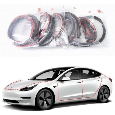 Tech Of Sweden Ovien tiivistesarja Tesla Model 3 - 8 kappaletta Tech Of Sweden Ovien tiivistesarja Tesla Model 3 - 8 kappaletta