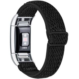 Fitbit Charge 2 nylon elastinen kellonhihna - Musta Fitbit Charge 2 nylon elastinen kellonhihna - Musta