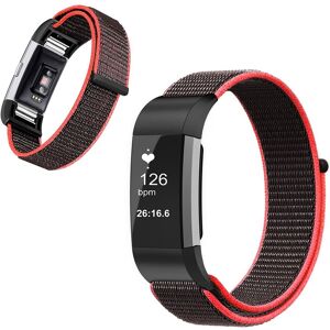 Fitbit Charge 2 nylonkellonauha - Musta / Punainen Fitbit Charge 2 nylonkellonauha - Musta / Punainen