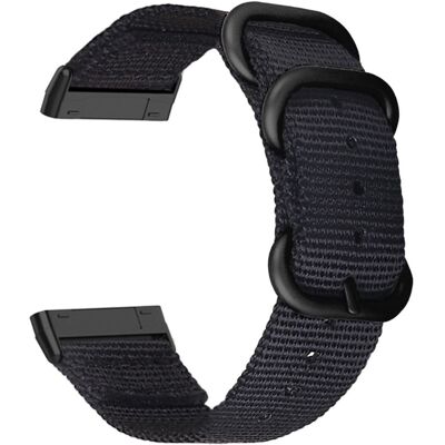 Fitbit Sense 2 / Versa 4 nylonkellohihna mustalla soljella - Musta Fitbit Sense 2 / Versa 4 nylonkellohihna mustalla soljella - Musta