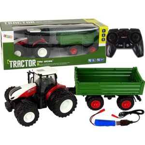 LeanToys Kauko-ohjattava traktori perävaunulla 1:24 Punainen Vihreä LeanToys Kauko-ohjattava traktori perävaunulla 1:24 Punainen Vihreä