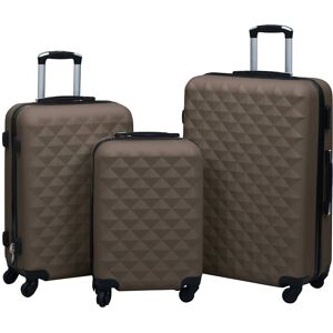 vidaXL Kovapintainen matkalaukkusetti 3 kpl ruskea ABS vidaXL Kovapintainen matkalaukkusetti 3 kpl ruskea ABS