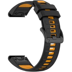 22mm hihna Garmin Fenix 8 47mm / Fenix E 47mm / Quatix 7 Pro Universal Silikoni ranneke - Musta + Oranssi 22mm hihna Garmin Fenix 8 47mm / Fenix E 47mm / Quatix 7 Pro Universal Silikoni ranneke - Musta + Oranssi