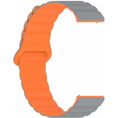 Garmin Vivoactive 5 magneettinen silikonikellonauha 20mm säädettävä korvaava hihna - Harmaa + Oranssi Garmin Vivoactive 5 magneettinen silikonikellonauha 20mm säädettävä korvaava hihna - Harmaa + Oranssi