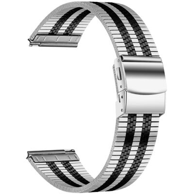 20mm rannekorun Garmin Vivomove Style / Garminmove Style ruostumattomasta teräksestä valmistettu rannekorun hihna - Hopea + Musta 20mm rannekorun Garmin Vivomove Style / Garminmove Style ruostumattomasta teräksestä valmistettu rannekorun hihna - Hopea + Musta