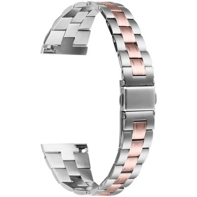 Garmin Vivoactive 4 Muoti ruostumattomasta teräksestä valmistettu rannerengas Ultra-Thin älykellon hihna - Hopea + Vaaleanpunainen Kulta Garmin Vivoactive 4 Muoti ruostumattomasta teräksestä valmistettu rannerengas Ultra-Thin älykellon hihna - Hopea + Vaaleanpunainen Kulta