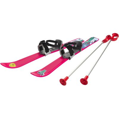 Lasten sukset 70 cm ja suksisauvat, vaaleanpunainen Lasten sukset 70 cm ja suksisauvat, vaaleanpunainen