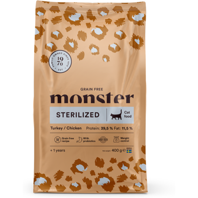Monster Cat Grain Free Sterilized Turkey & Chicken Kissanruoka Monster Cat Grain Free Sterilized Turkey & Chicken Kissanruoka