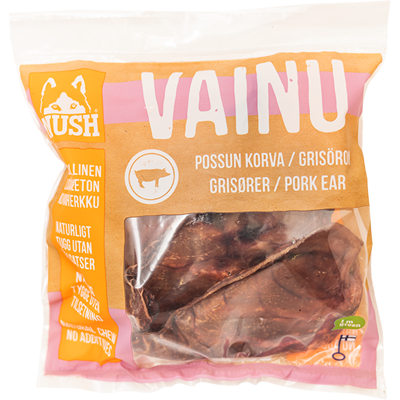 Mush Vainu - Kuivat sian korvat - Koiranvälipala Mush Vainu - Kuivat sian korvat - Koiranvälipala